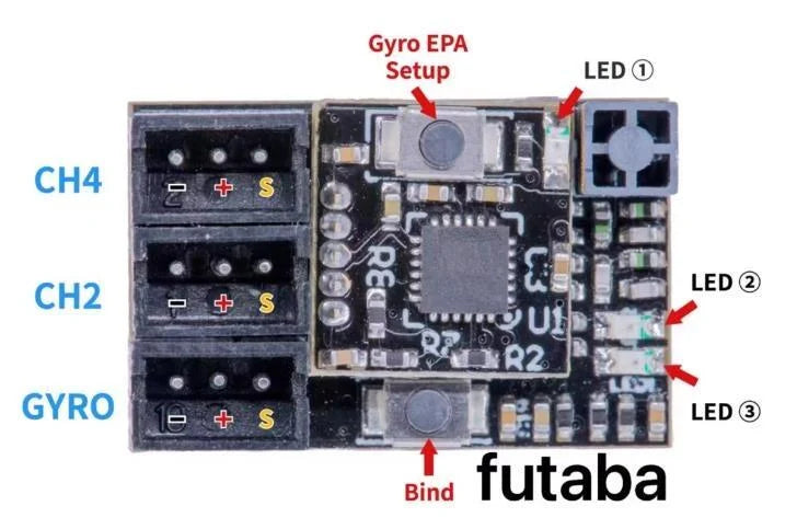 FUTABA T-FHSS TOWER ANTENNA GYRO RX NEW