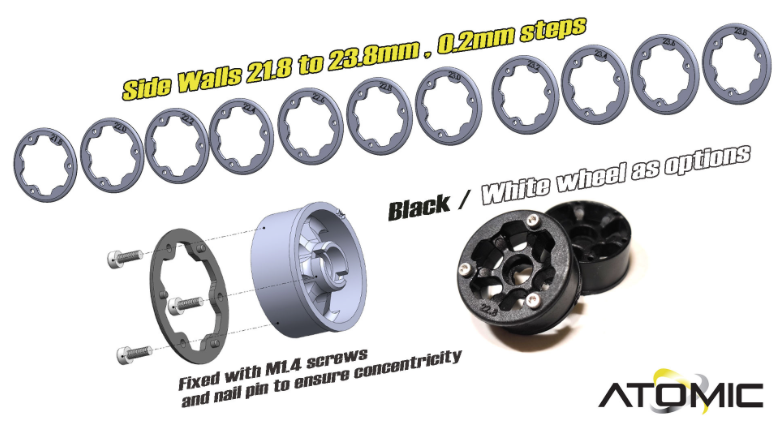 Side Wall Combo w/ Screw Set (11pairs : 21.8 to 23.8mm)