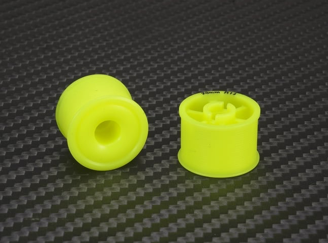 PN Racing Mini-Z 2WD Machine Delrin Cut Yellow Formula 14x20mm Flanged Wheel R14