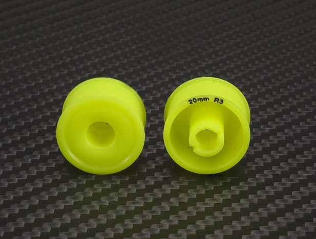 PN Racing Mini-Z 2WD Machine Delrin Cut Yellow Formula 11x20mm Flanged Wheel R3