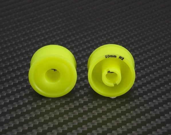 PN Racing Mini-Z 2WD Machine Delrin Cut Yellow Formula 11x20mm Flanged Wheel R2