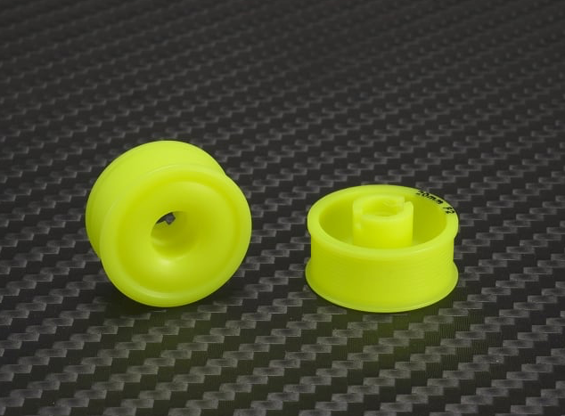 PN Racing Mini-Z 2WD Machine Delrin Cut Yellow Formula 8.5x20mm Flanged Wheel F2