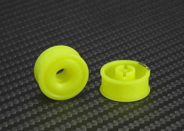 PN Racing Mini-Z 2WD Machine Delrin Cut Yellow Formula 8.5x20mm Flanged Wheel F1