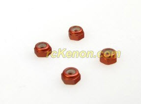 PN Racing Alm. 2mm Wheel Lock Nut - Orange