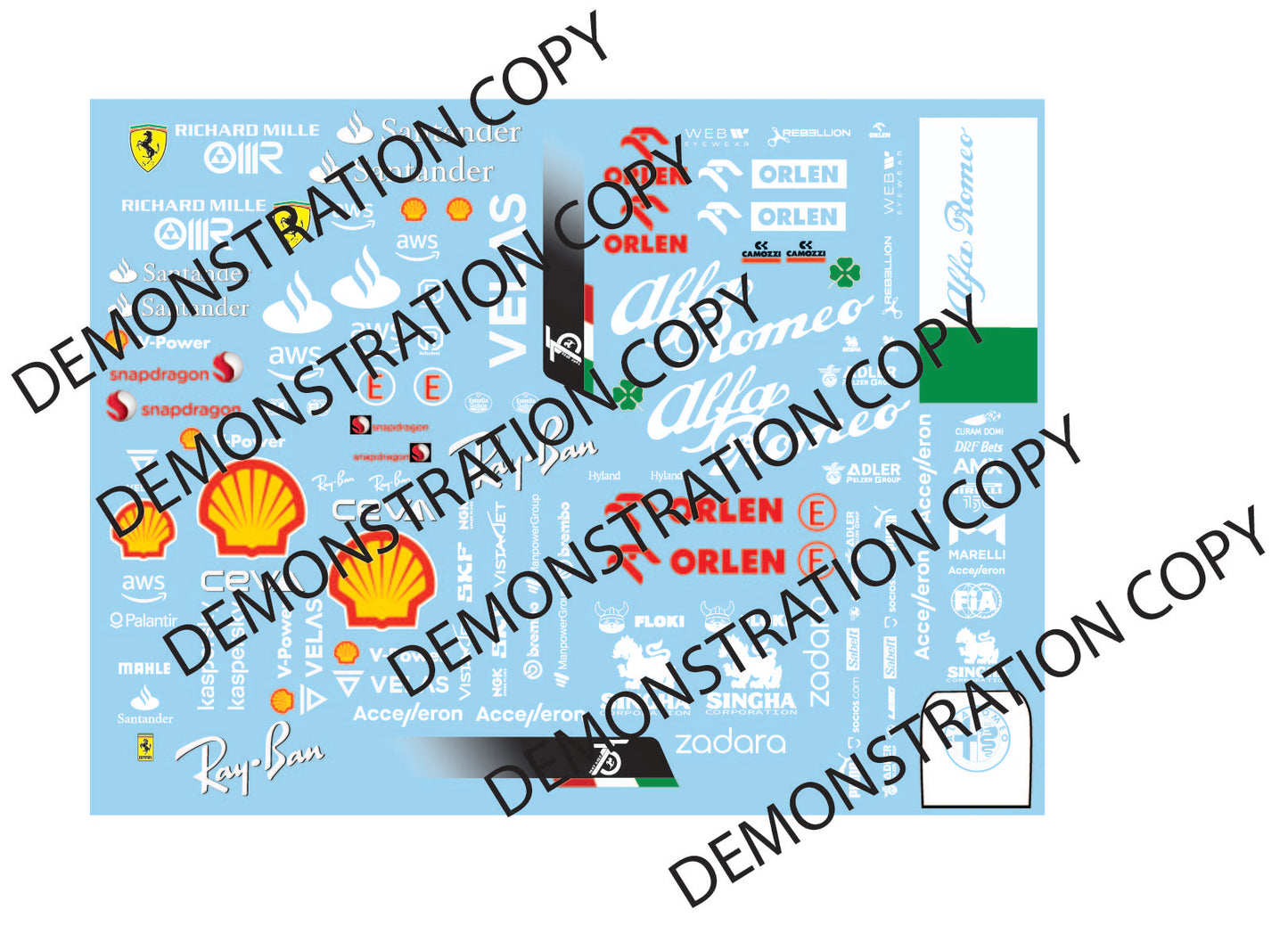 F and A type F1 style 2022 sticker sheet