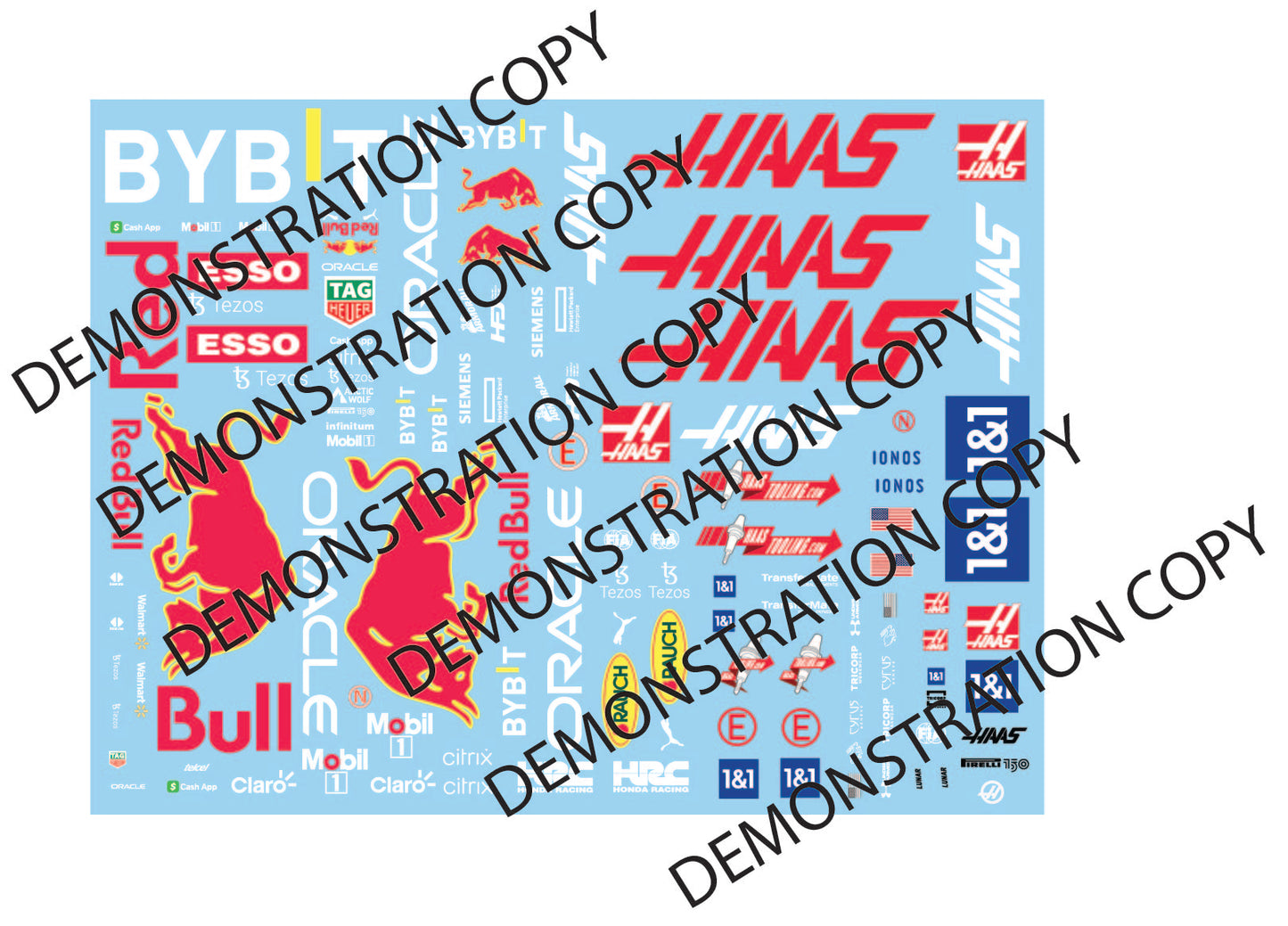 RB and H type F1 style 2022 sticker sheet