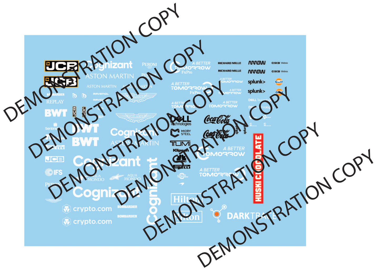 AM and M type F1 style 2021 sticker sheet