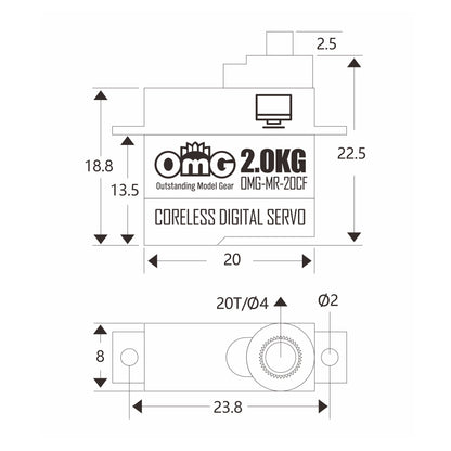 Micro size full metal programmable coreless digital servo