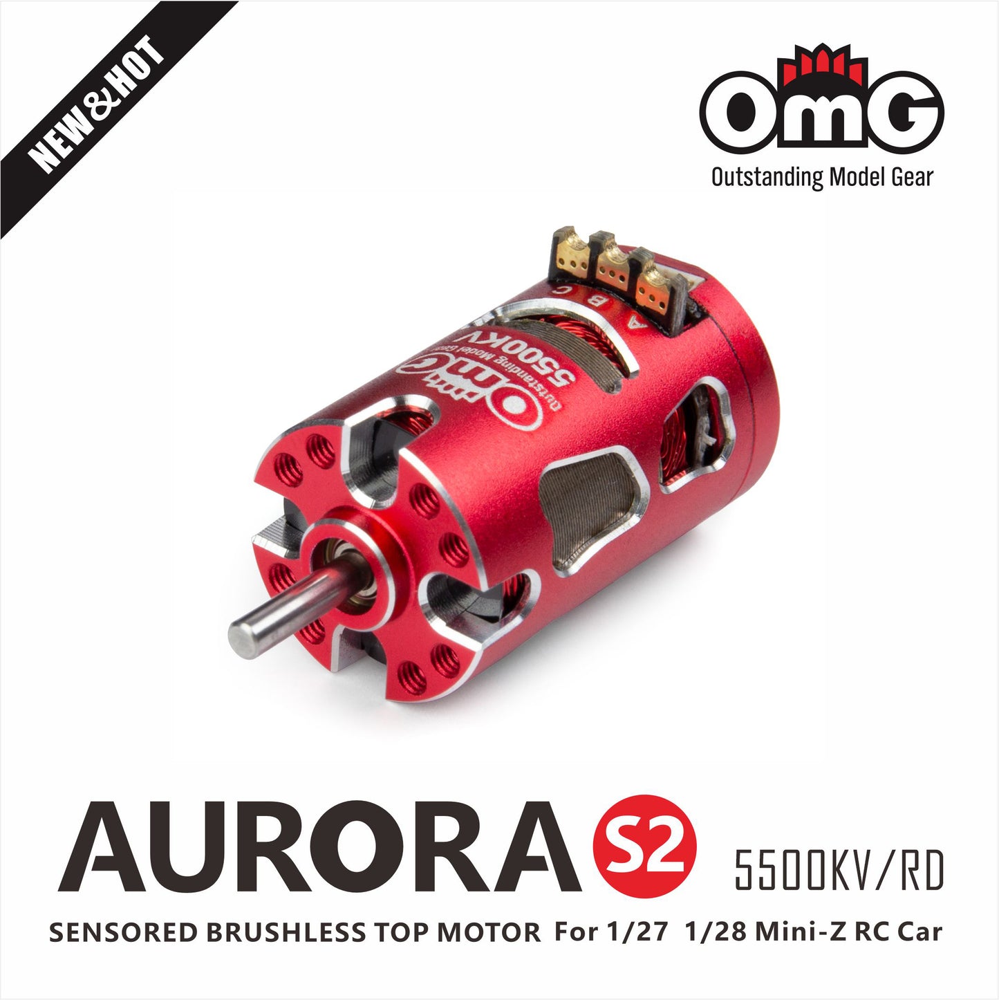 AURORA Sensored Brushless motor for MiniZ 5500KV- Red