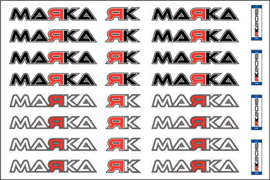 MARKA RACING PRE-CUT DECAL SHEET MARKA FOR MINI-Z 1:28 SCALE