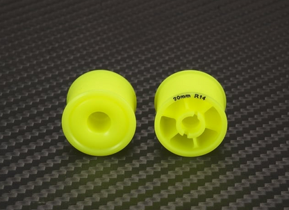 PN Racing Mini-Z 2WD Machine Delrin Cut Yellow Formula 14x20mm Flanged Wheel R14