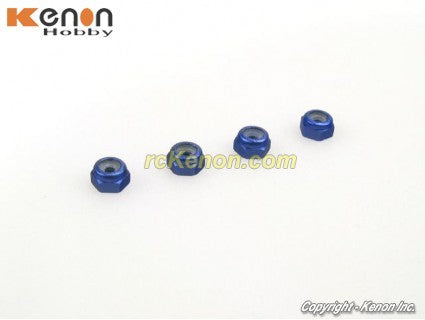 PN Racing Alm. 2mm Wheel Lock Nut - Blue