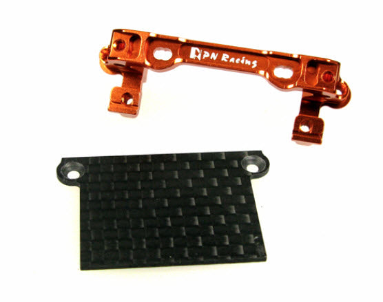 PN Racing Mini-Z V2 Double A-Arm Upper Bracket (Orange) with Lower Carbon Cover