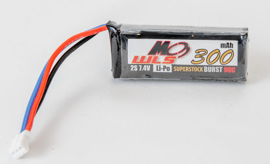 MC3WLS 2S 7.4v LiPo battery- 300 mAh 90C burst