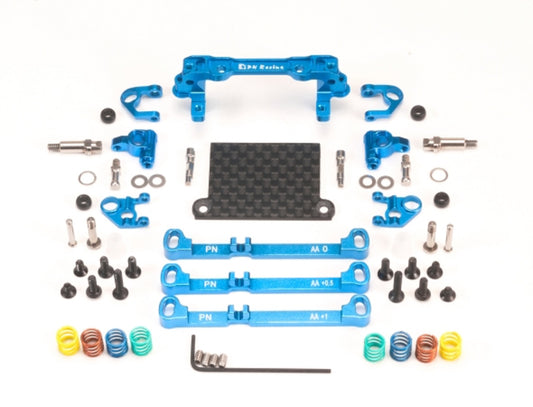 PN Racing Mini-Z V4 MR03/PNR2.5W Double A-Arm Front Suspension (Blue)